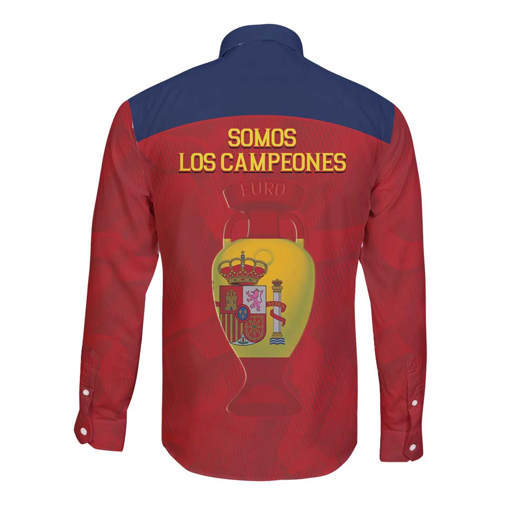 Spain Football Long Sleeve Button Shirt 4th We Are The Champions - Wonder Print Shop