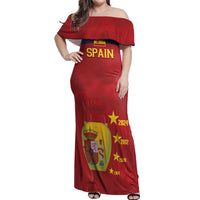 Spain Football Off Shoulder Maxi Dress 4th We Are The Champions - Wonder Print Shop