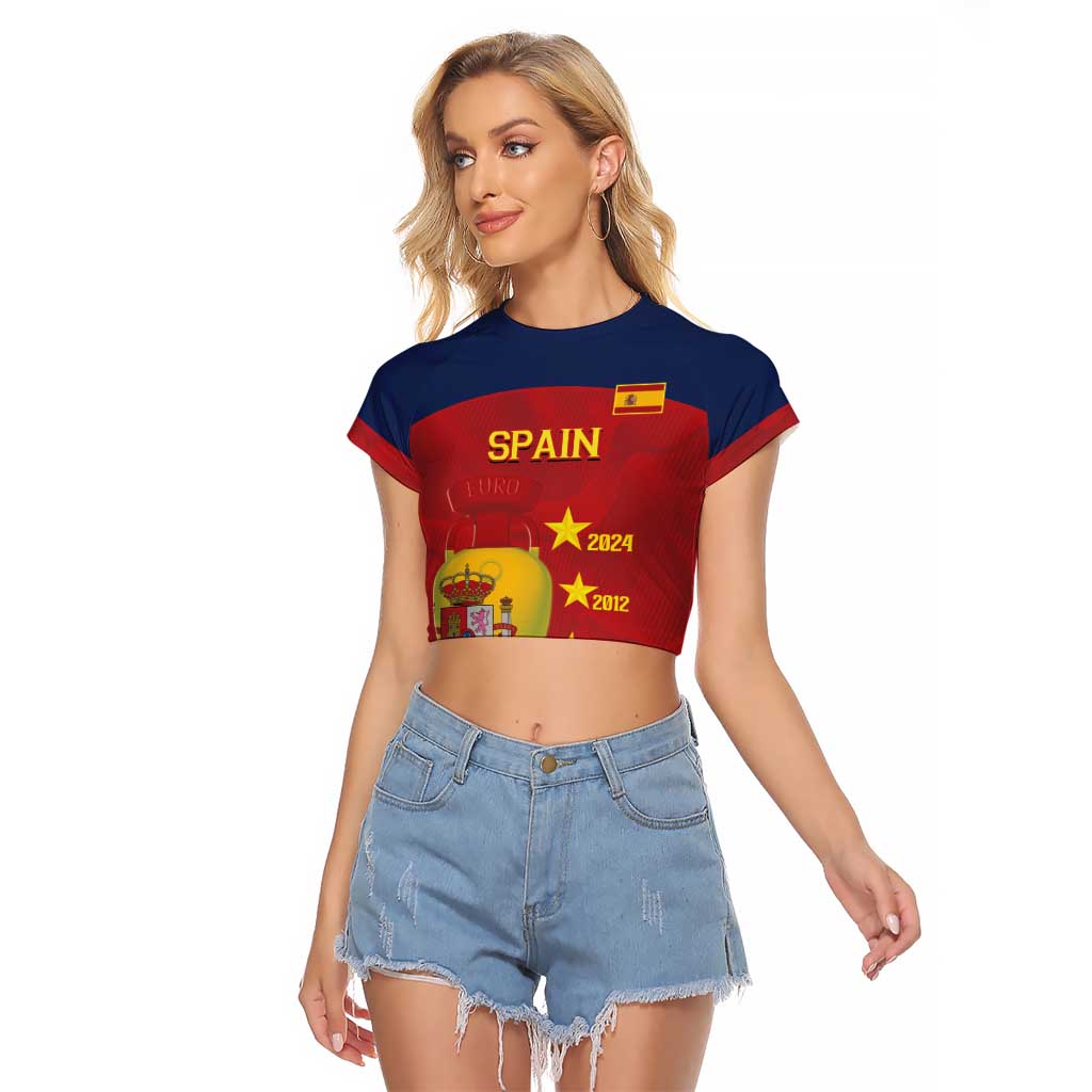 Spain Football Raglan Cropped T Shirt 4th We Are The Champions - Wonder Print Shop