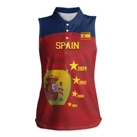 Spain Football Women Sleeveless Polo Shirt 4th We Are The Champions - Wonder Print Shop