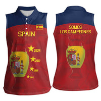 Spain Football Women Sleeveless Polo Shirt 4th We Are The Champions - Wonder Print Shop