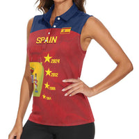 Spain Football Women Sleeveless Polo Shirt 4th We Are The Champions - Wonder Print Shop
