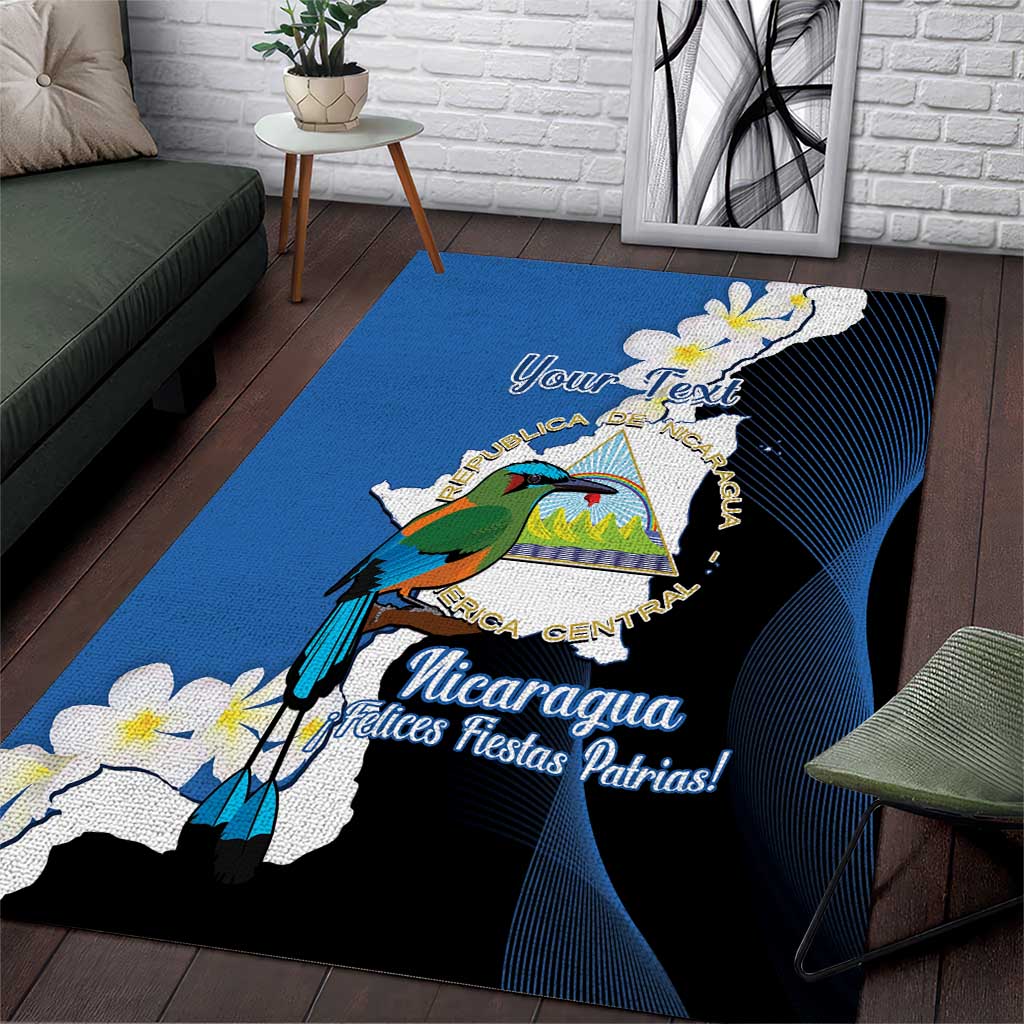 Personalized Nicaragua Independence Day Area Rug Nicaraguan Guardabarranco Mix Sacuanjoche Flowers - Wonder Print Shop