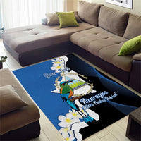 Personalized Nicaragua Independence Day Area Rug Nicaraguan Guardabarranco Mix Sacuanjoche Flowers - Wonder Print Shop