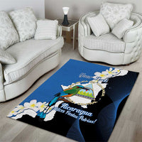 Personalized Nicaragua Independence Day Area Rug Nicaraguan Guardabarranco Mix Sacuanjoche Flowers - Wonder Print Shop