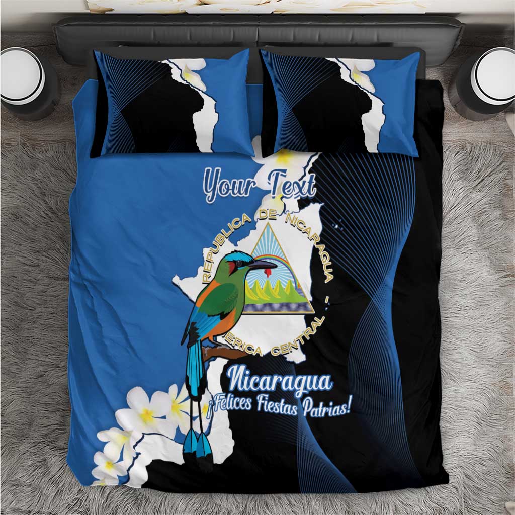 Personalized Nicaragua Independence Day Bedding Set Nicaraguan Guardabarranco Mix Sacuanjoche Flowers - Wonder Print Shop