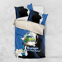 Personalized Nicaragua Independence Day Bedding Set Nicaraguan Guardabarranco Mix Sacuanjoche Flowers - Wonder Print Shop