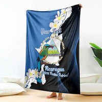Personalized Nicaragua Independence Day Blanket Nicaraguan Guardabarranco Mix Sacuanjoche Flowers