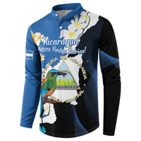 Personalized Nicaragua Independence Day Button Sweatshirt Nicaraguan Guardabarranco Mix Sacuanjoche Flowers - Wonder Print Shop