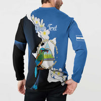 Personalized Nicaragua Independence Day Button Sweatshirt Nicaraguan Guardabarranco Mix Sacuanjoche Flowers - Wonder Print Shop