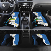 Personalized Nicaragua Independence Day Car Mats Nicaraguan Guardabarranco Mix Sacuanjoche Flowers - Wonder Print Shop
