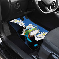 Personalized Nicaragua Independence Day Car Mats Nicaraguan Guardabarranco Mix Sacuanjoche Flowers - Wonder Print Shop