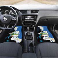 Personalized Nicaragua Independence Day Car Mats Nicaraguan Guardabarranco Mix Sacuanjoche Flowers - Wonder Print Shop