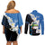 Personalized Nicaragua Independence Day Couples Matching Off Shoulder Short Dress and Long Sleeve Button Shirt Nicaraguan Guardabarranco Mix Sacuanjoche Flowers - Wonder Print Shop