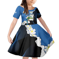 Personalized Nicaragua Independence Day Family Matching Mermaid Dress and Hawaiian Shirt Nicaraguan Guardabarranco Mix Sacuanjoche Flowers - Wonder Print Shop