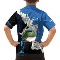 Personalized Nicaragua Independence Day Family Matching Off Shoulder Short Dress and Hawaiian Shirt Nicaraguan Guardabarranco Mix Sacuanjoche Flowers - Wonder Print Shop