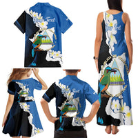 Personalized Nicaragua Independence Day Family Matching Tank Maxi Dress and Hawaiian Shirt Nicaraguan Guardabarranco Mix Sacuanjoche Flowers - Wonder Print Shop