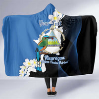 Personalized Nicaragua Independence Day Hooded Blanket Nicaraguan Guardabarranco Mix Sacuanjoche Flowers