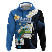 Personalized Nicaragua Independence Day Hoodie Nicaraguan Guardabarranco Mix Sacuanjoche Flowers - Wonder Print Shop