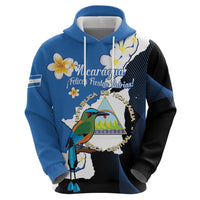 Personalized Nicaragua Independence Day Hoodie Nicaraguan Guardabarranco Mix Sacuanjoche Flowers - Wonder Print Shop