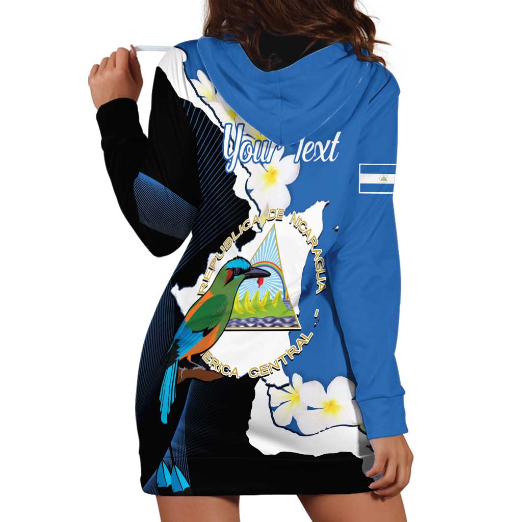 Personalized Nicaragua Independence Day Hoodie Dress Nicaraguan Guardabarranco Mix Sacuanjoche Flowers - Wonder Print Shop