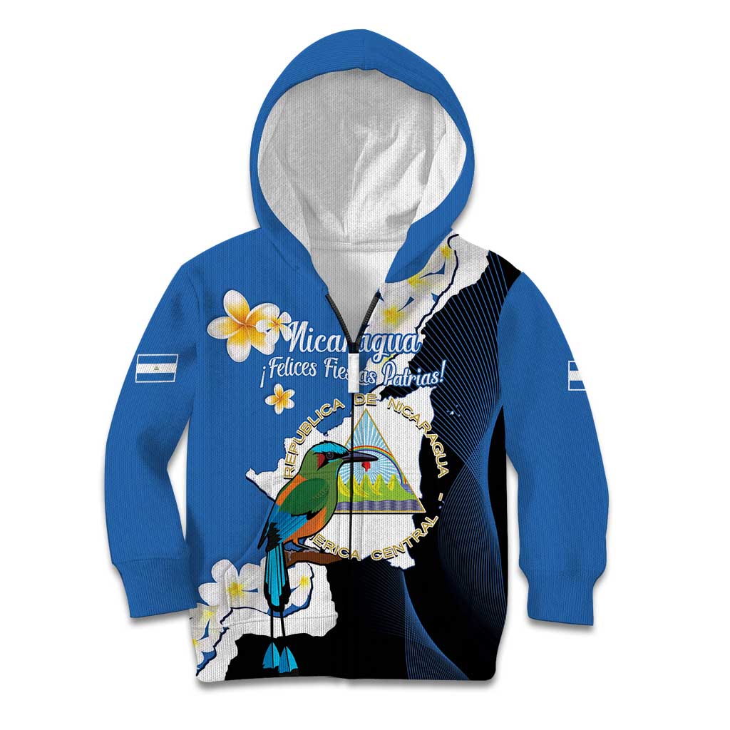 Personalized Nicaragua Independence Day Kid Hoodie Nicaraguan Guardabarranco Mix Sacuanjoche Flowers - Wonder Print Shop