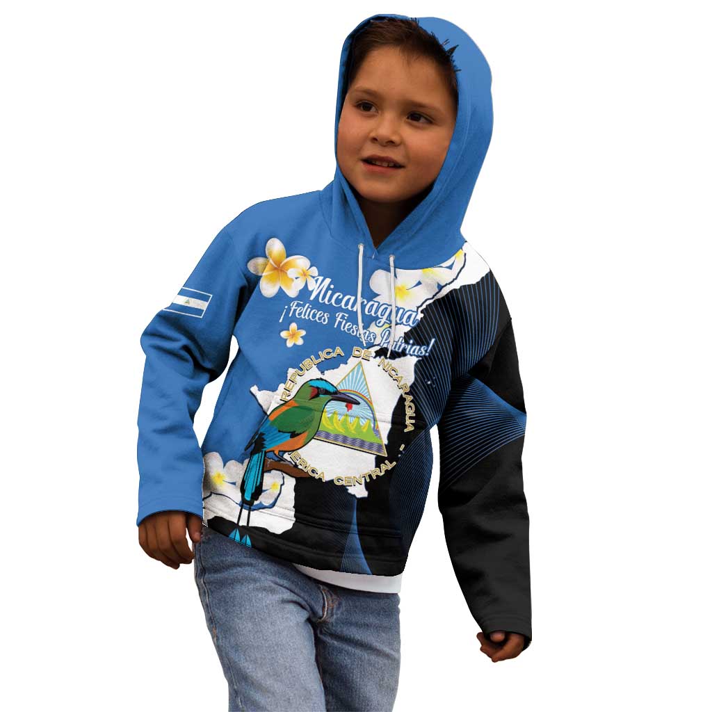 Personalized Nicaragua Independence Day Kid Hoodie Nicaraguan Guardabarranco Mix Sacuanjoche Flowers - Wonder Print Shop