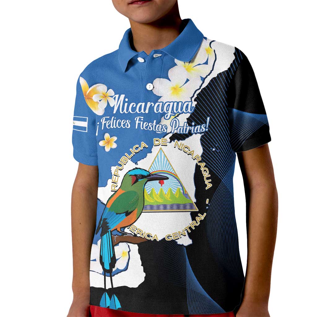 Personalized Nicaragua Independence Day Kid Polo Shirt Nicaraguan Guardabarranco Mix Sacuanjoche Flowers - Wonder Print Shop