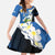 Personalized Nicaragua Independence Day Kid Short Sleeve Dress Nicaraguan Guardabarranco Mix Sacuanjoche Flowers - Wonder Print Shop