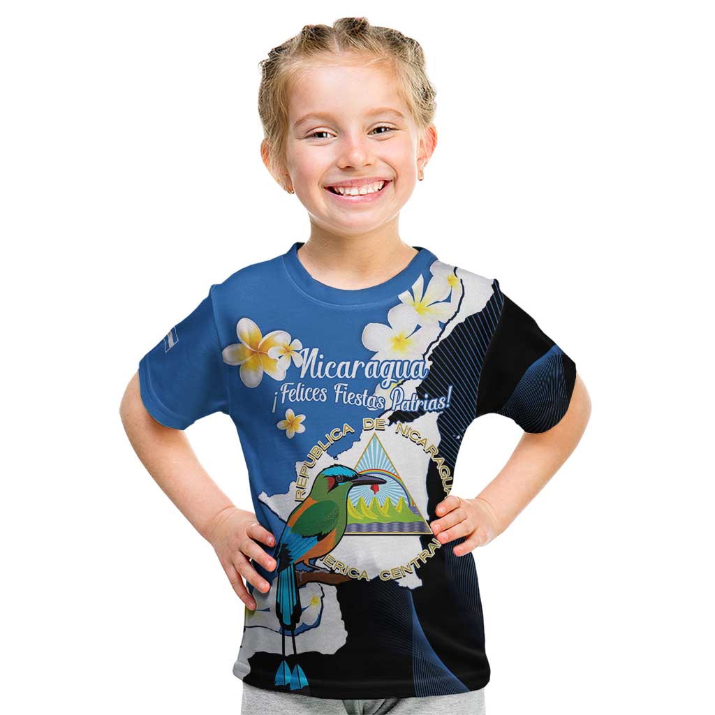 Personalized Nicaragua Independence Day Kid T Shirt Nicaraguan Guardabarranco Mix Sacuanjoche Flowers - Wonder Print Shop