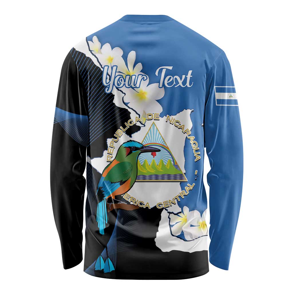 Personalized Nicaragua Independence Day Long Sleeve Shirt Nicaraguan Guardabarranco Mix Sacuanjoche Flowers - Wonder Print Shop