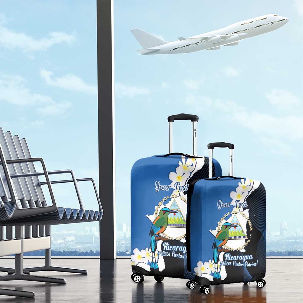 Personalized Nicaragua Independence Day Luggage Cover Nicaraguan Guardabarranco Mix Sacuanjoche Flowers - Wonder Print Shop