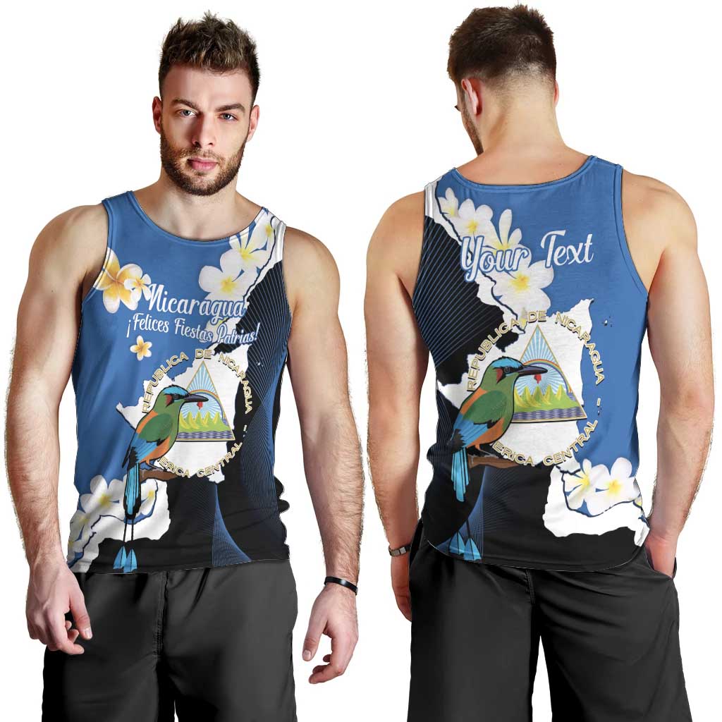 Personalized Nicaragua Independence Day Men Tank Top Nicaraguan Guardabarranco Mix Sacuanjoche Flowers - Wonder Print Shop