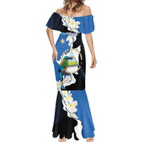Personalized Nicaragua Independence Day Mermaid Dress Nicaraguan Guardabarranco Mix Sacuanjoche Flowers - Wonder Print Shop