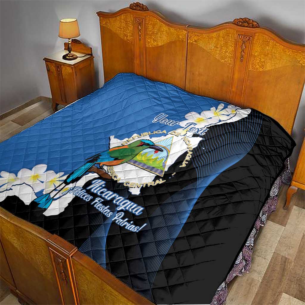 Personalized Nicaragua Independence Day Quilt Nicaraguan Guardabarranco Mix Sacuanjoche Flowers - Wonder Print Shop