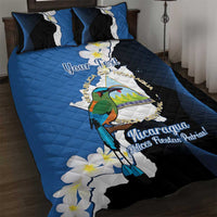 Personalized Nicaragua Independence Day Quilt Bed Set Nicaraguan Guardabarranco Mix Sacuanjoche Flowers - Wonder Print Shop