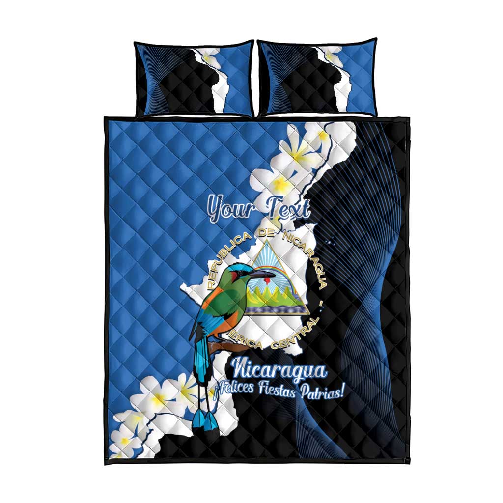 Personalized Nicaragua Independence Day Quilt Bed Set Nicaraguan Guardabarranco Mix Sacuanjoche Flowers - Wonder Print Shop