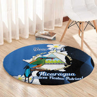 Personalized Nicaragua Independence Day Round Carpet Nicaraguan Guardabarranco Mix Sacuanjoche Flowers