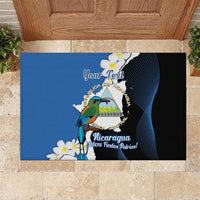 Personalized Nicaragua Independence Day Rubber Doormat Nicaraguan Guardabarranco Mix Sacuanjoche Flowers - Wonder Print Shop