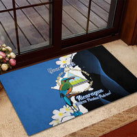 Personalized Nicaragua Independence Day Rubber Doormat Nicaraguan Guardabarranco Mix Sacuanjoche Flowers - Wonder Print Shop