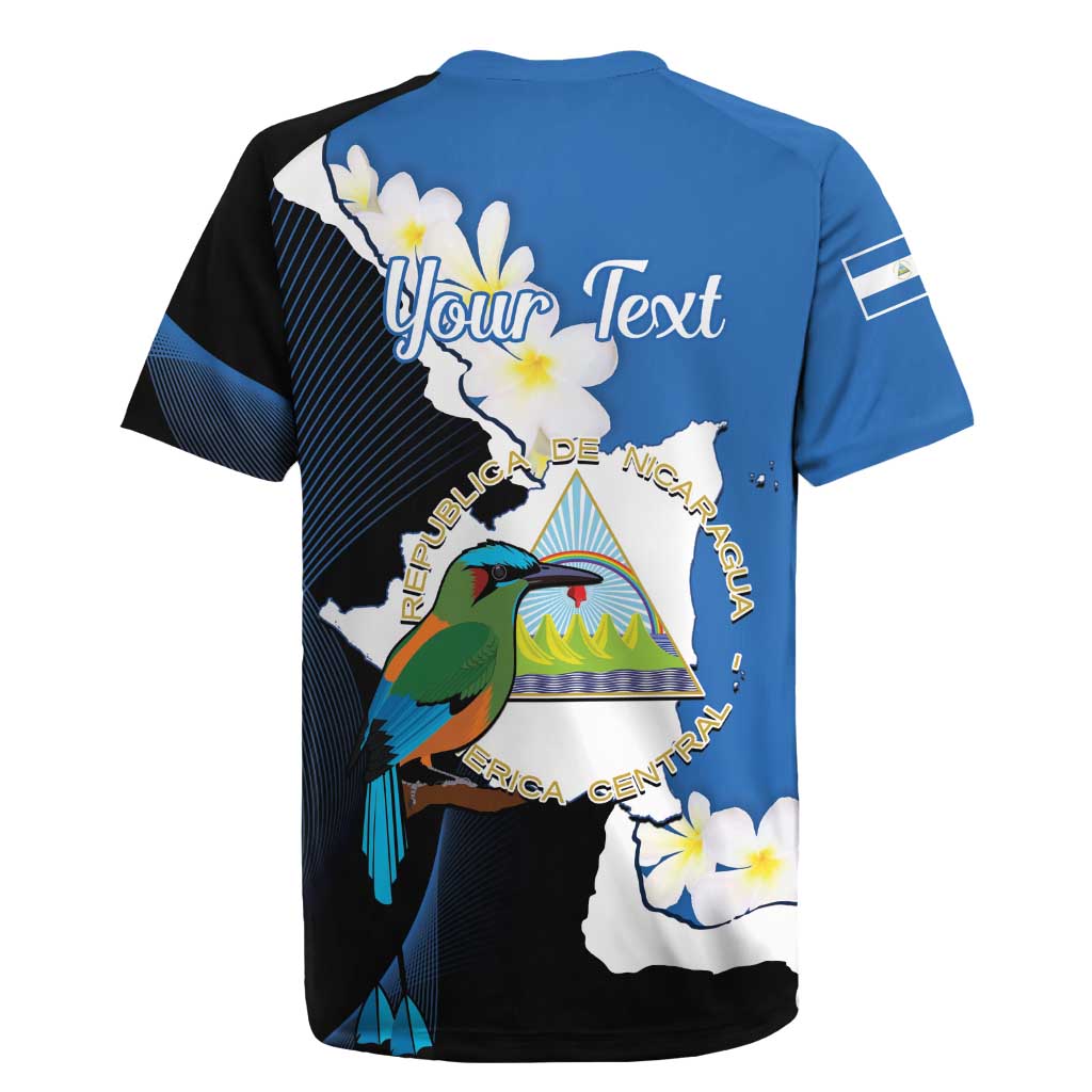 Personalized Nicaragua Independence Day Rugby Jersey Nicaraguan Guardabarranco Mix Sacuanjoche Flowers - Wonder Print Shop