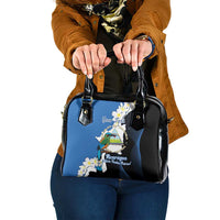 Personalized Nicaragua Independence Day Shoulder Handbag Nicaraguan Guardabarranco Mix Sacuanjoche Flowers