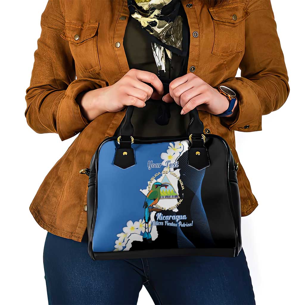 Personalized Nicaragua Independence Day Shoulder Handbag Nicaraguan Guardabarranco Mix Sacuanjoche Flowers