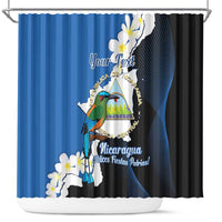 Personalized Nicaragua Independence Day Shower Curtain Nicaraguan Guardabarranco Mix Sacuanjoche Flowers