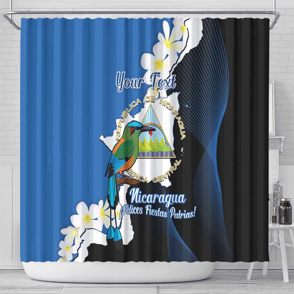 Personalized Nicaragua Independence Day Shower Curtain Nicaraguan Guardabarranco Mix Sacuanjoche Flowers