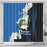Personalized Nicaragua Independence Day Shower Curtain Nicaraguan Guardabarranco Mix Sacuanjoche Flowers