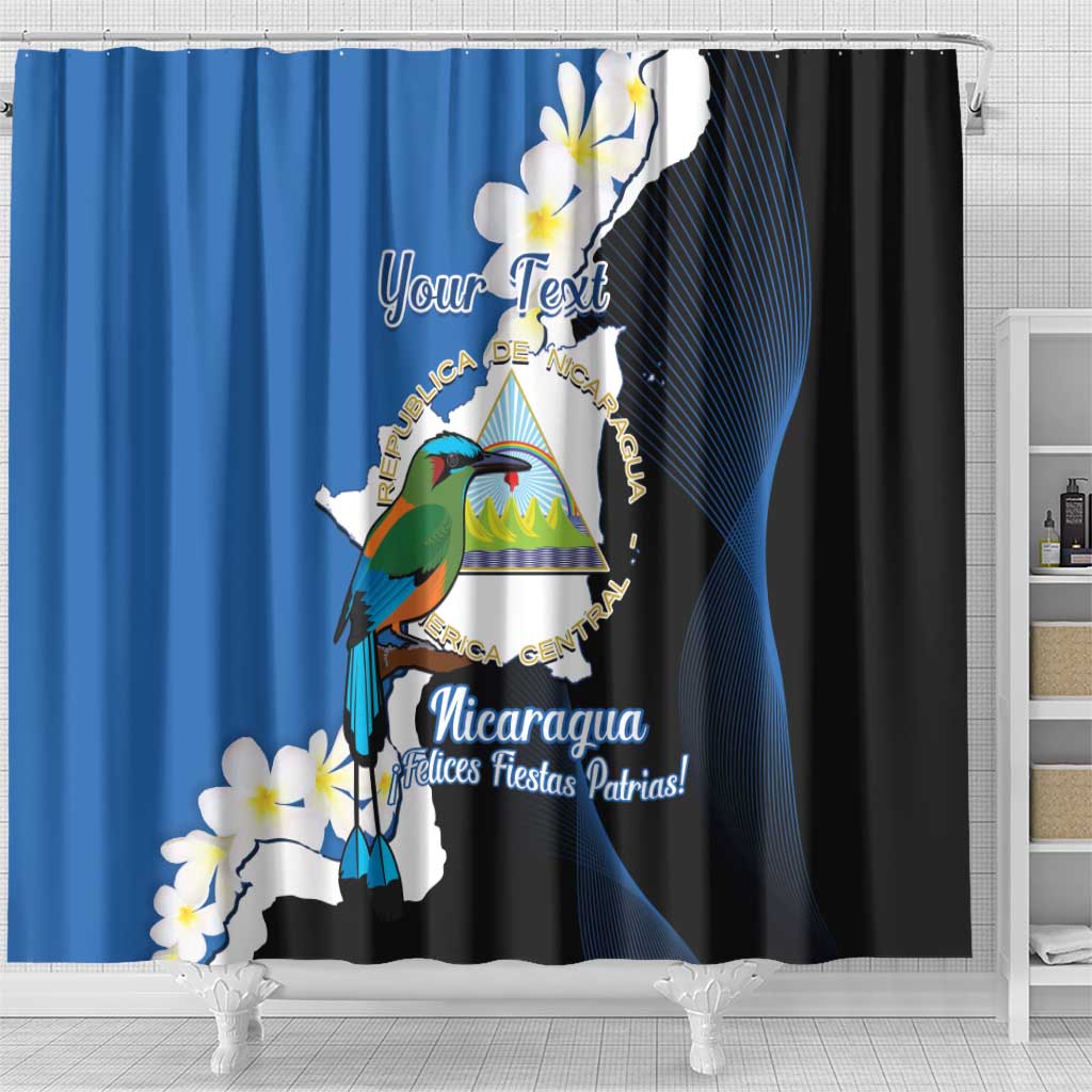 Personalized Nicaragua Independence Day Shower Curtain Nicaraguan Guardabarranco Mix Sacuanjoche Flowers