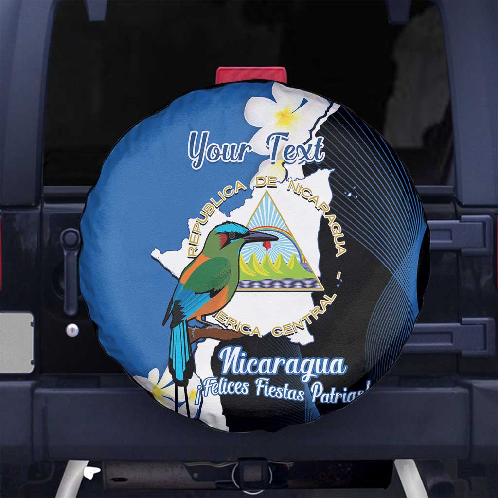 Personalized Nicaragua Independence Day Spare Tire Cover Nicaraguan Guardabarranco Mix Sacuanjoche Flowers - Wonder Print Shop