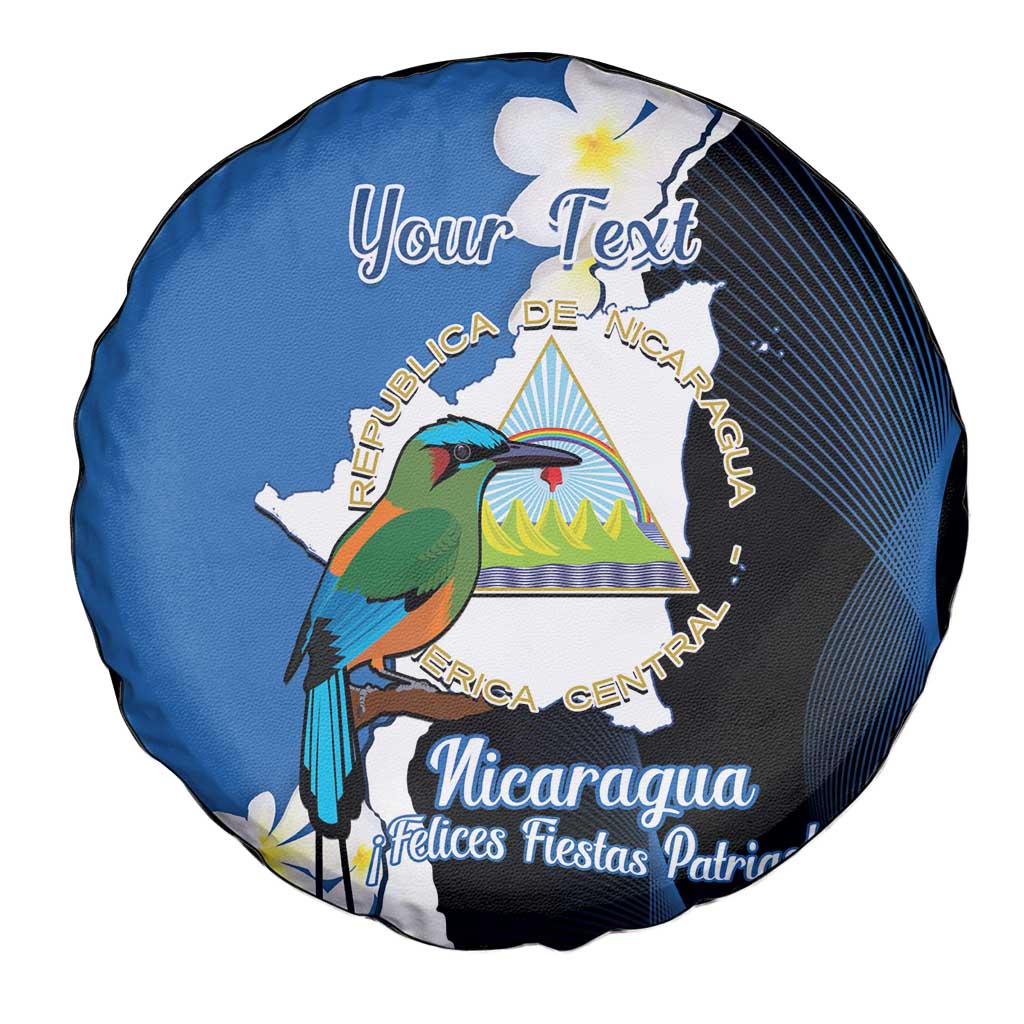 Personalized Nicaragua Independence Day Spare Tire Cover Nicaraguan Guardabarranco Mix Sacuanjoche Flowers - Wonder Print Shop