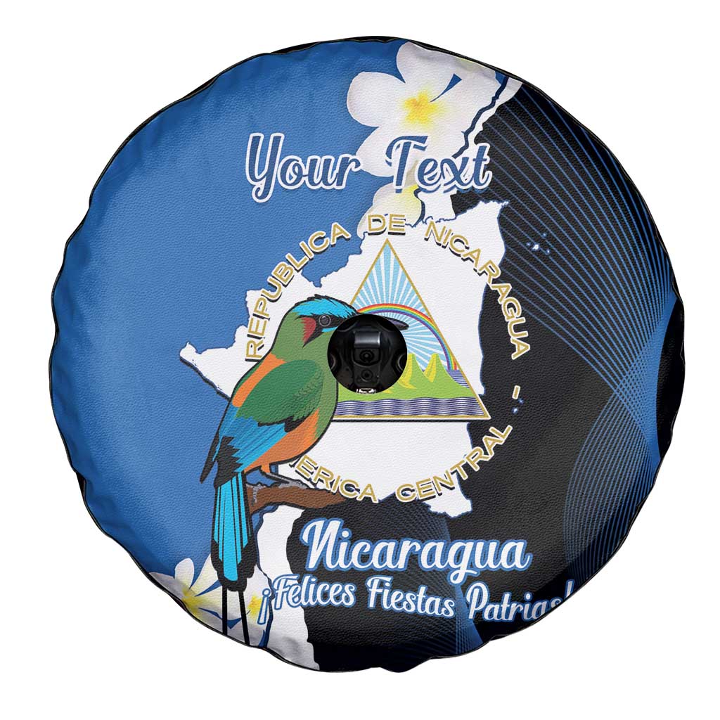 Personalized Nicaragua Independence Day Spare Tire Cover Nicaraguan Guardabarranco Mix Sacuanjoche Flowers - Wonder Print Shop